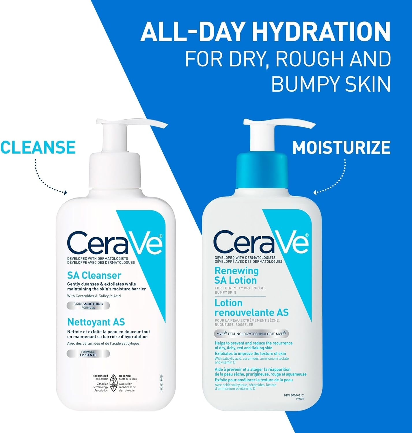 Nettoyant à l’ACIDE SALICYLIQUE CeraVe, exfoliant lissant BHA SA régénérant pour le visage. Convient pour la kératose pilaire et le psoriasis. Nettoyant doux à l’acide hyaluronique, à la niacinamide, à la vitamine D et aux céramides. Sans parfum, sans mic