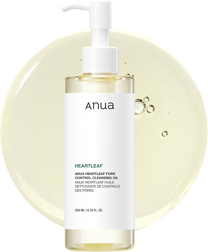 ANUA Heartleaf Pore Control Huile nettoyante Nettoyant coréen pour le visage, maquillage quotidien Élimination des points noirs 6,7 fl oz (200 ml)