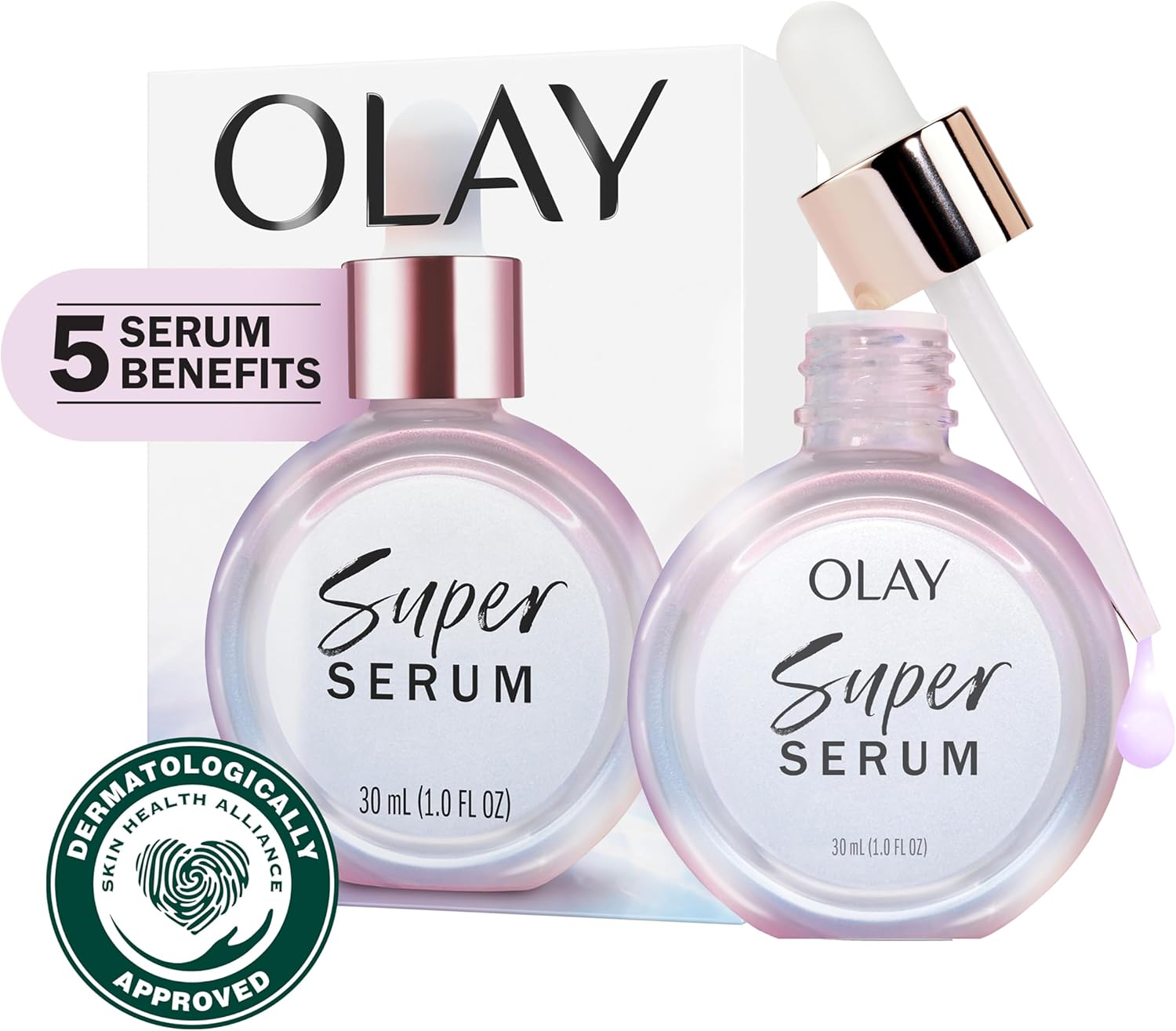 Olay Super Serum avec niacinamide, vitamine C, peptide de collagène, vitamine E et AHA, 30 mL - Image 2