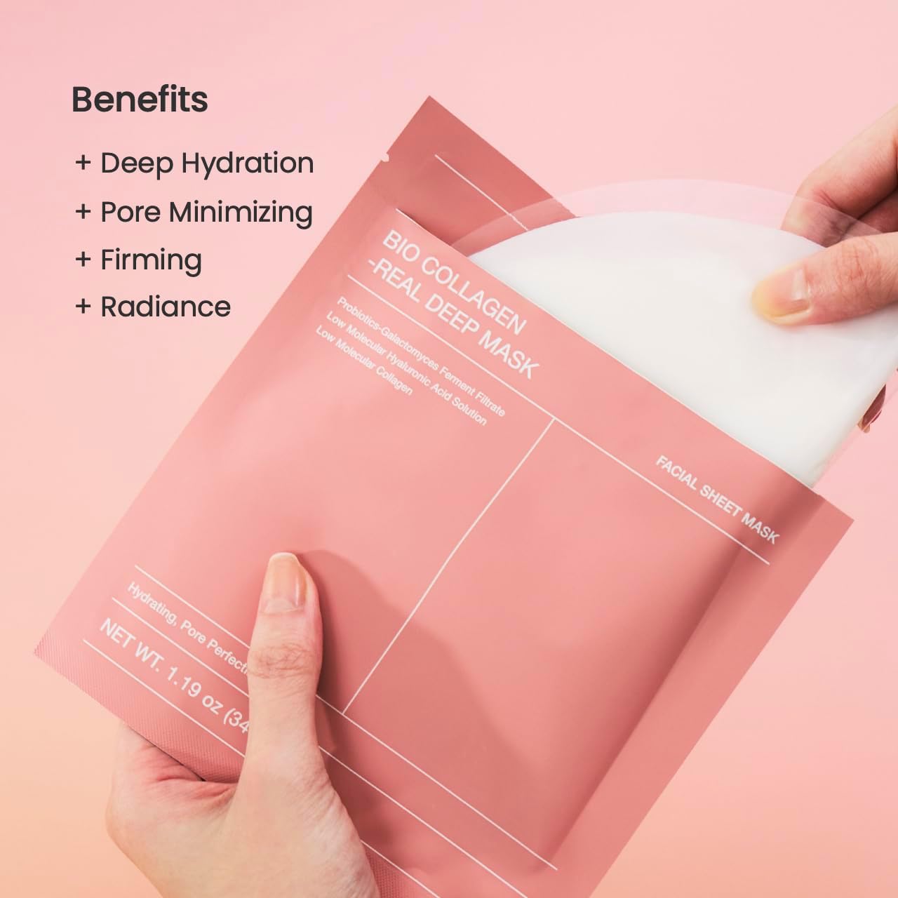 BIODANCE Bio-Collagen Real Deep Mask, Masque hydrogel de nuit hydratant le plus vendu pour une peau brillante et brillante, minimisant les pores, améliorant l’élasticité, sans paraben, sans parfum, soin coréen non comédogène 34g x 4ea - Image 2