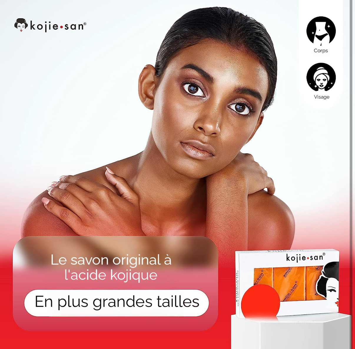Kojie San Savon éclaircissant pour la peau - Savon à l'acide kojique original pour le visage et le corps - Savon cosmétique pour une peau magnifiquement fraîche (3 barres de 65 g) - Image 2