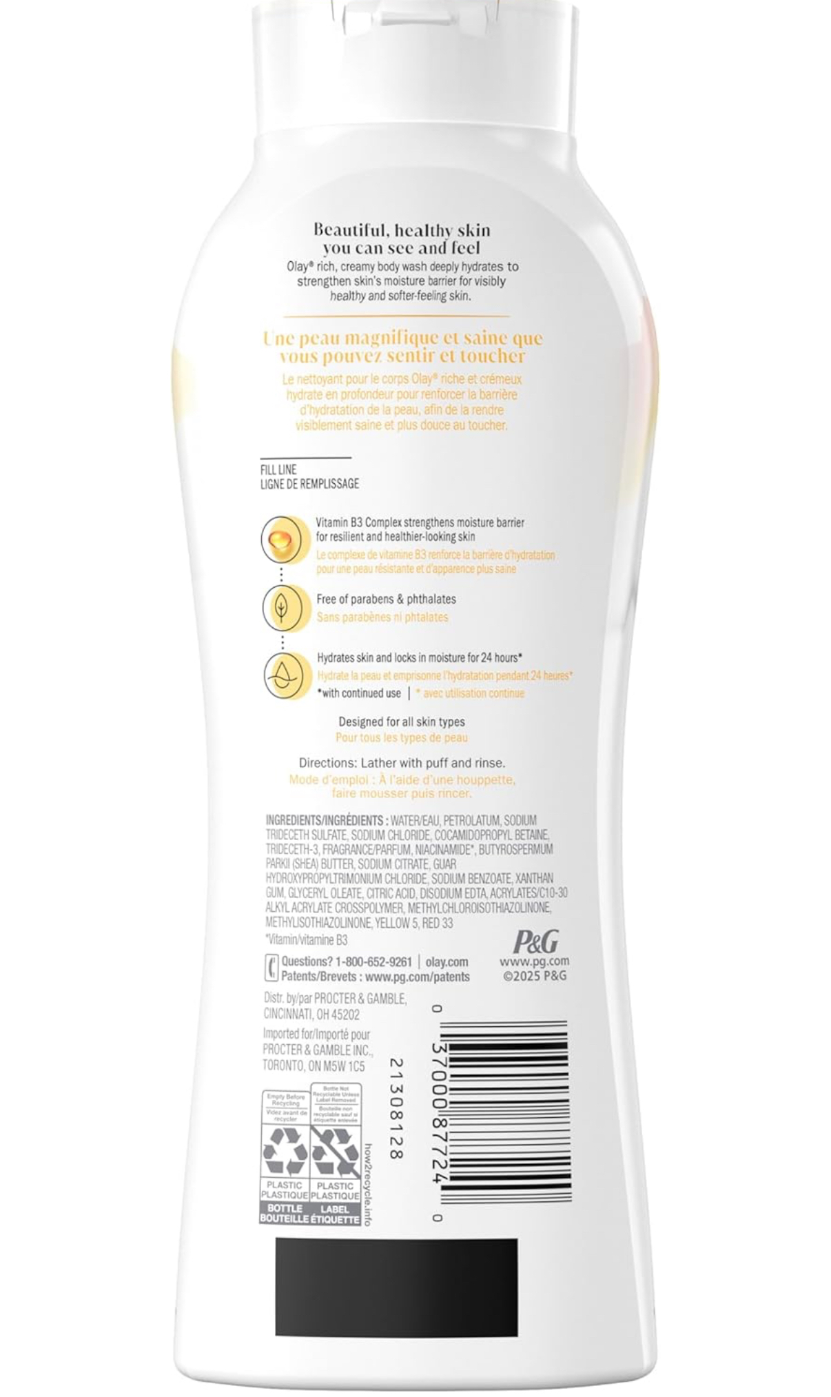 OLAY Lot de 6 gels douche ultra hydratants au beurre de karité, 2,184 ml au total - Image 2