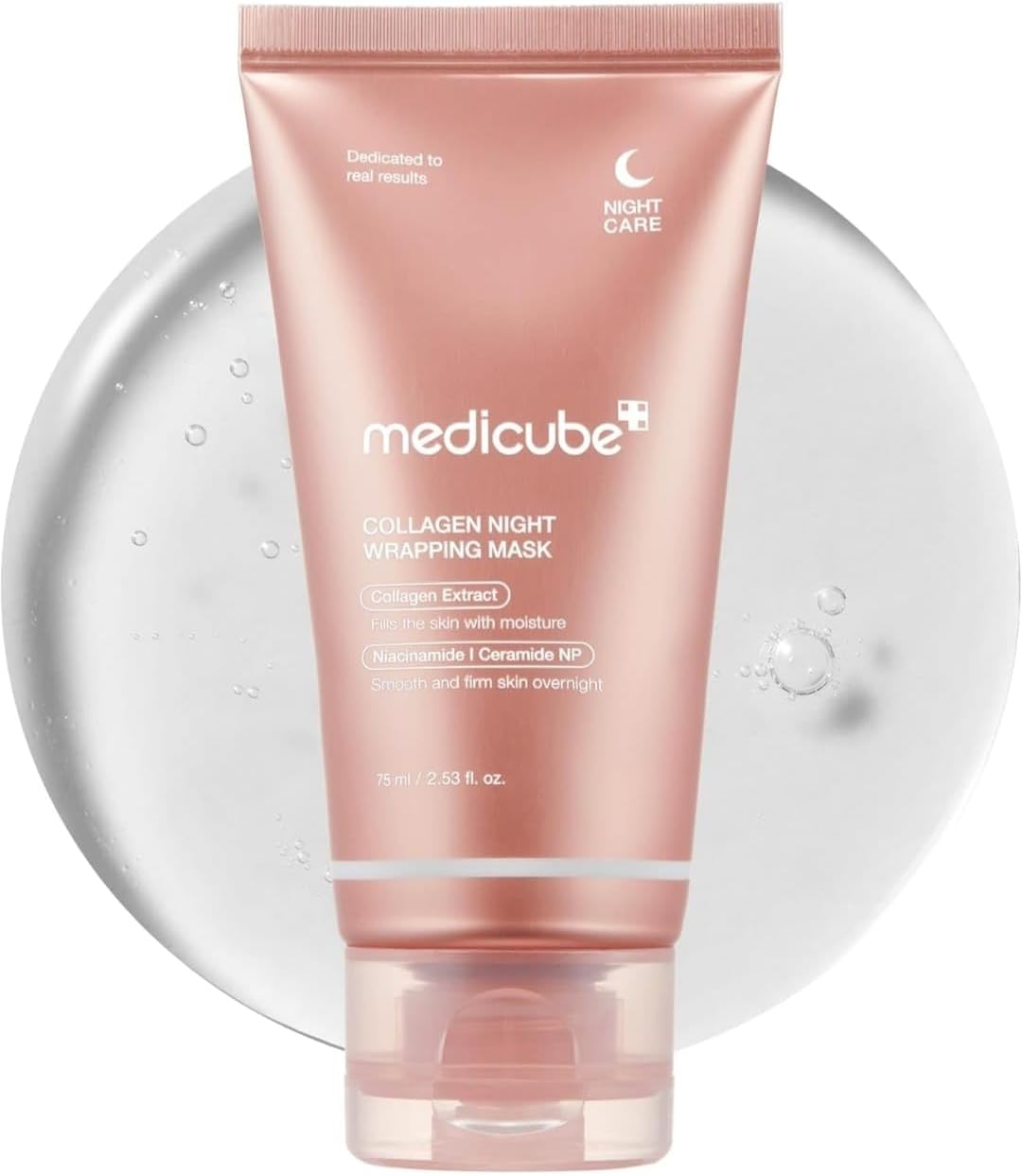 Medicube Collagen Overnight Wrapping Peel Off Facial Mask Pack - Soin de l’élasticité et de l’hydratation, réduit le relâchement et le teint terne - Collagène hydrolysé pour une peau éclatante - Soins de la peau coréens, 75ml, 2.53 fl.oz